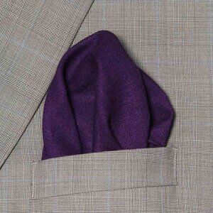 NEW Gascoigne Linen Pocket Square Hand Stitched Purple Men's